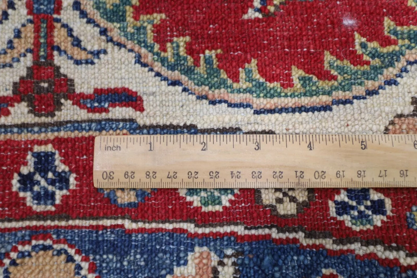 189 x 189 cm | Kazak Afghan Tribal Hand Knotted Wool Round Carpet