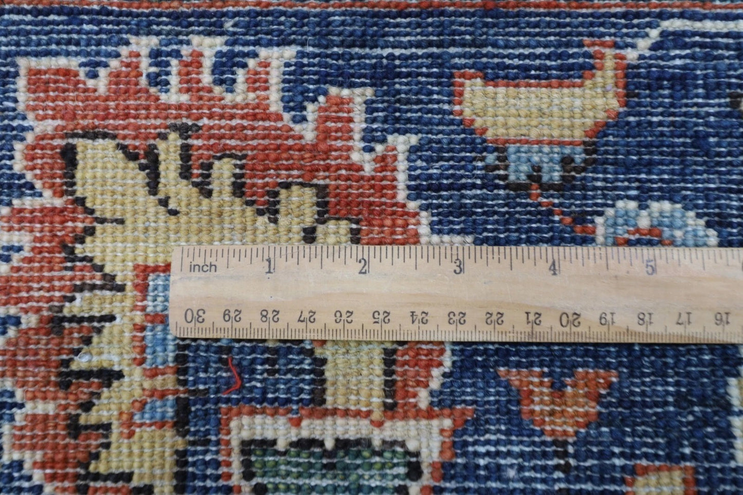 197 x 298 cm | Orange Afghan Tribal Hand Knotted Carpet
