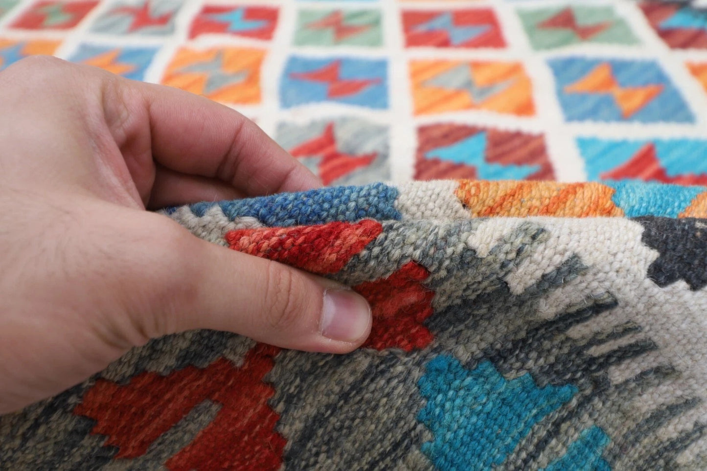 155 x 202 cm | Kilim Afghan Tribal Hand Knotted Veg Dye Wool carpet