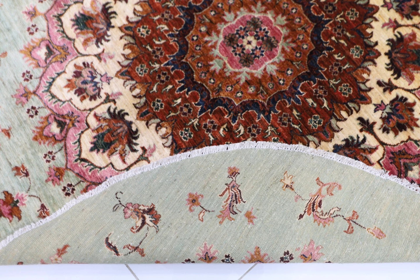 179 x 177 cm | Kazak Afghan Tribal Hand Knotted Wool Round Carpet