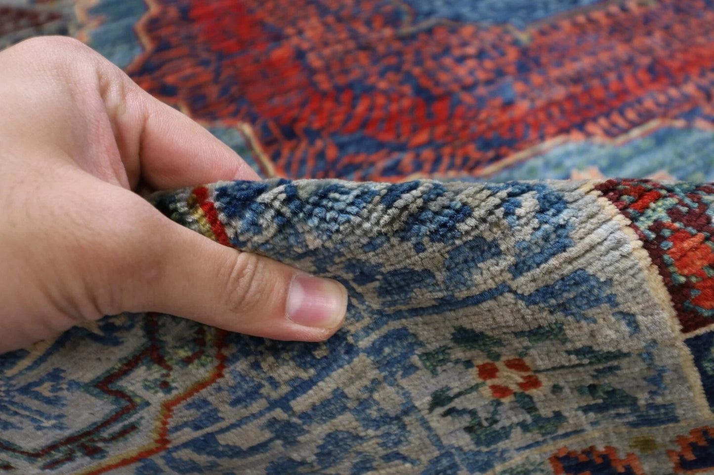 246 x 296 cm | Mamluk Afghan Tribal Hand Knotted Carpet