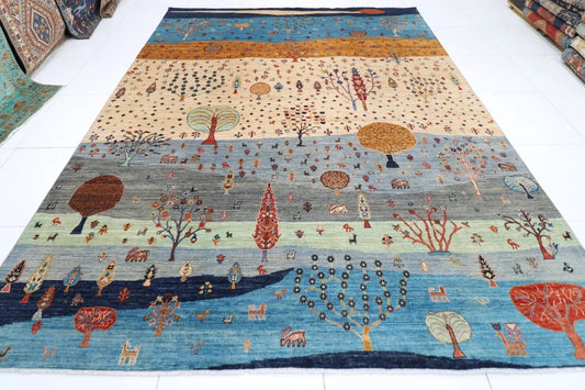 272 x 357 cm | Landscape Afghan Tribal Hand Knotted Carpet