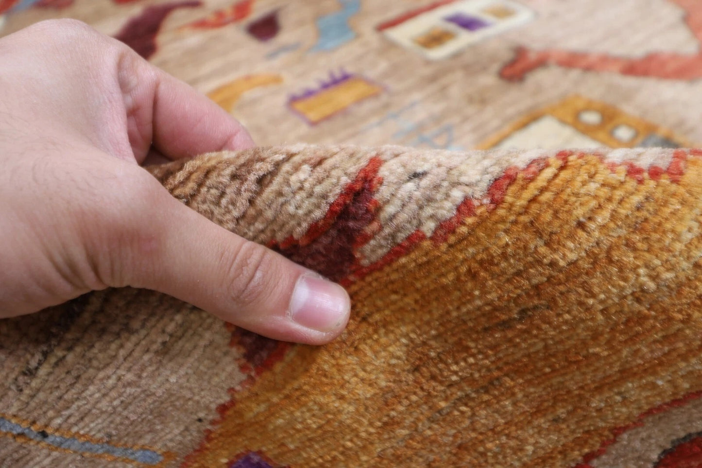189 x 271 cm | Landscape Gabbeh Animal Afghan Tribal Hand Knotted Veg Dye Wool Carpet