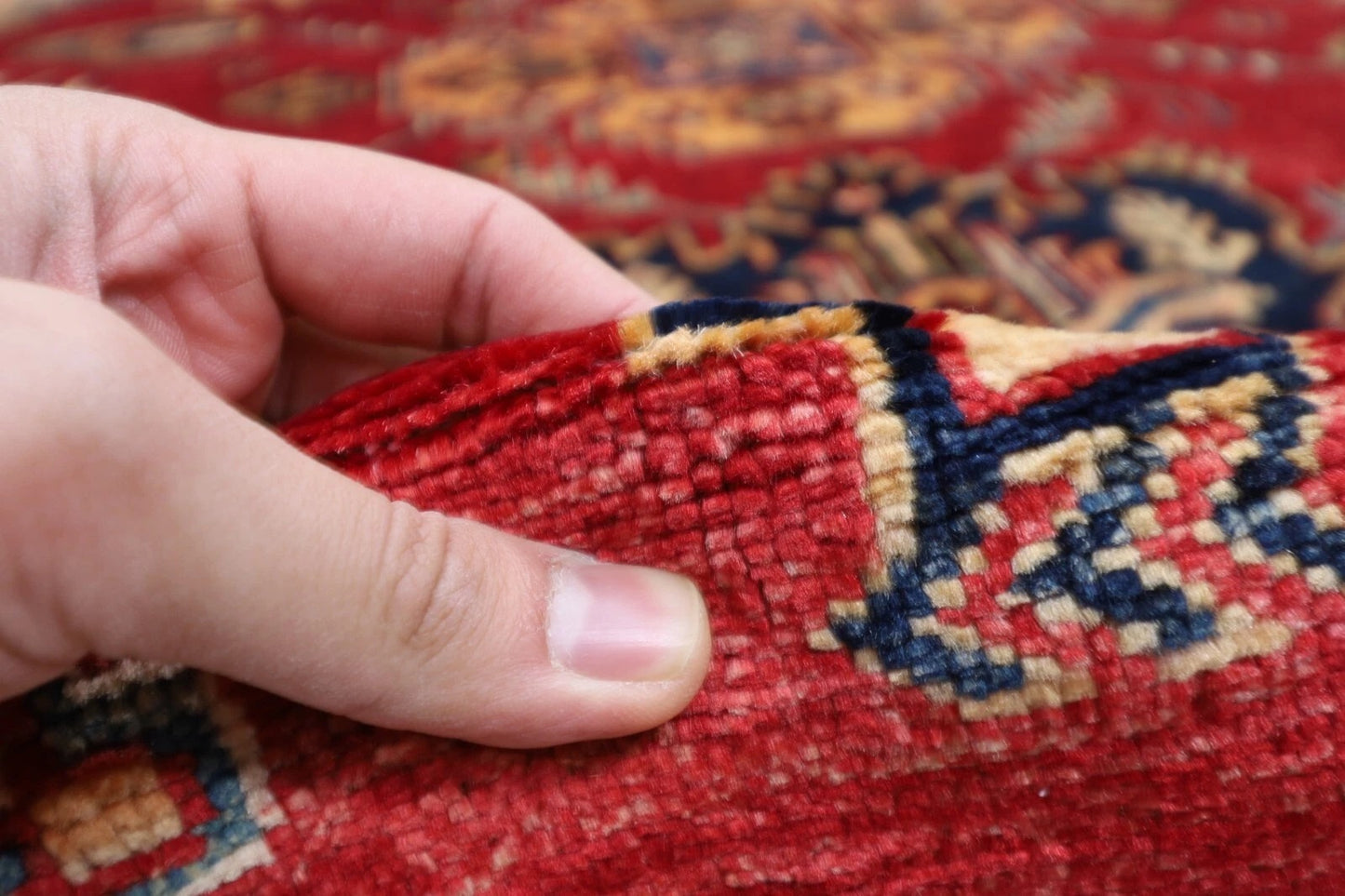 304 x 312 cm | Kazak Afghan Tribal Hand Knotted Wool Round Carpet