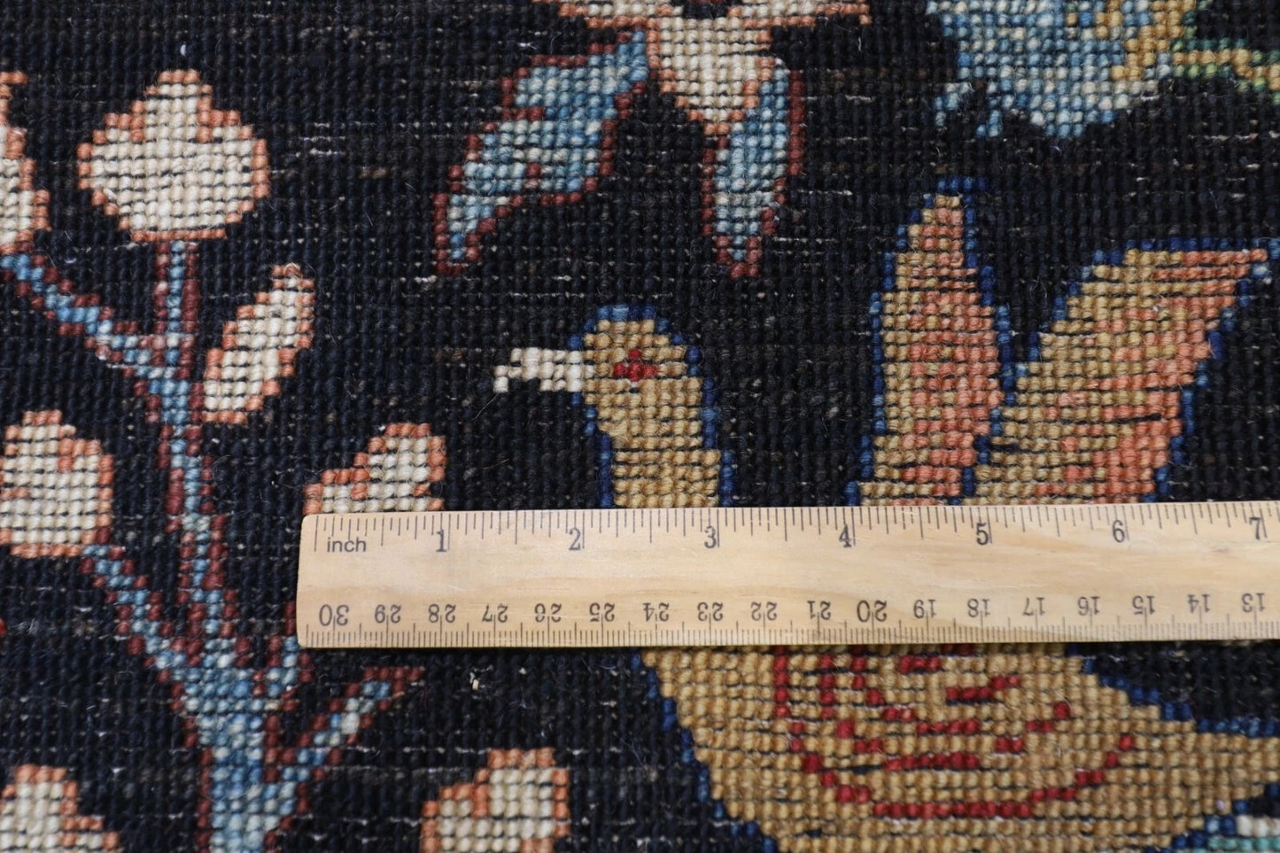 363 x 436 cm | Birds Black Afghan Tribal Hand Knotted Carpet