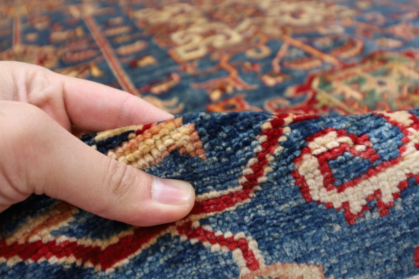 300 x 309 cm | Kazak Afghan Tribal Hand Knotted Wool Round Carpet