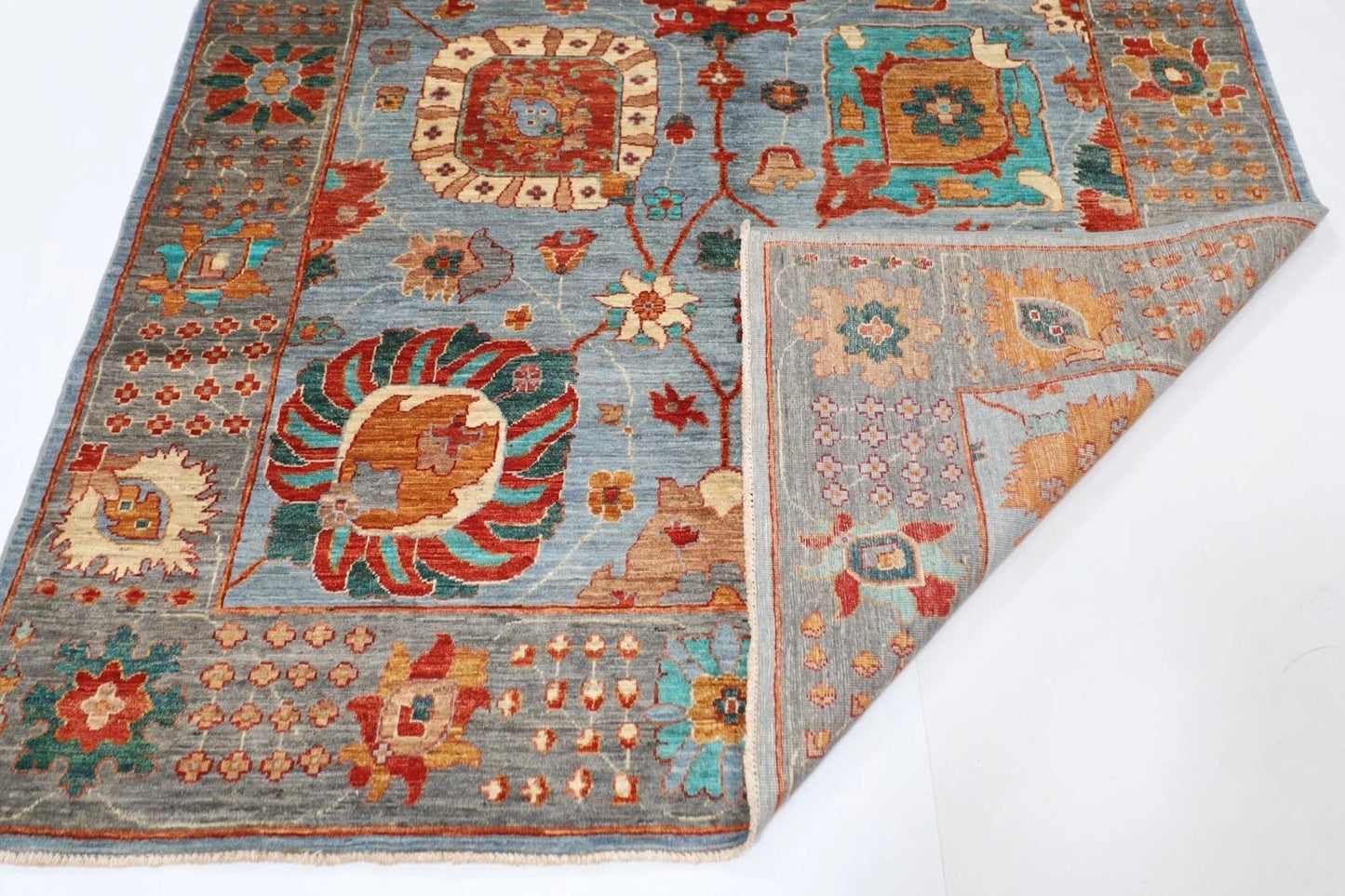 183 x 269 cm | Bidjar Gray Afghan Tribal Hand Knotted Veg Dye Wool carpet