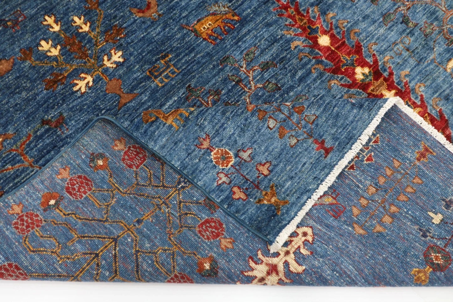 204 x 300 cm | Plants and Trees Afghan Tribal Hand Knotted Carpet