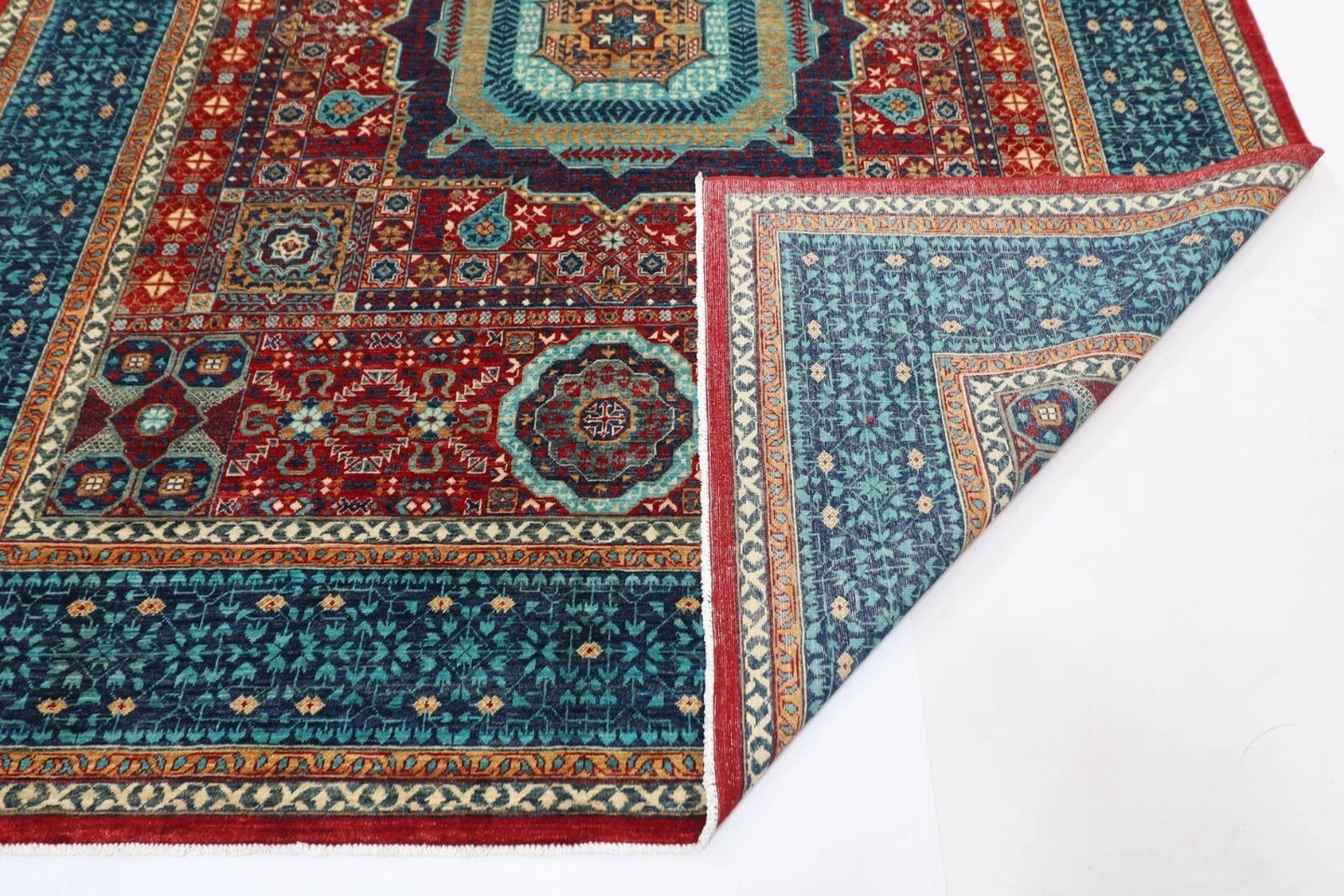 249 x 294 cm | Mamluk Afghan Tribal Hand Knotted Carpet