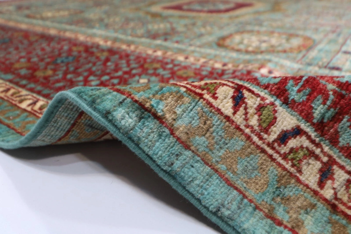 179 x 241 cm | Mamluk Afghan Tribal Hand Knotted Veg Dye Wool Carpet