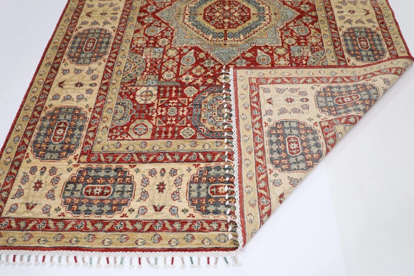 207 x 284 cm | Mamluk Afghan Tribal Hand Knotted Carpet