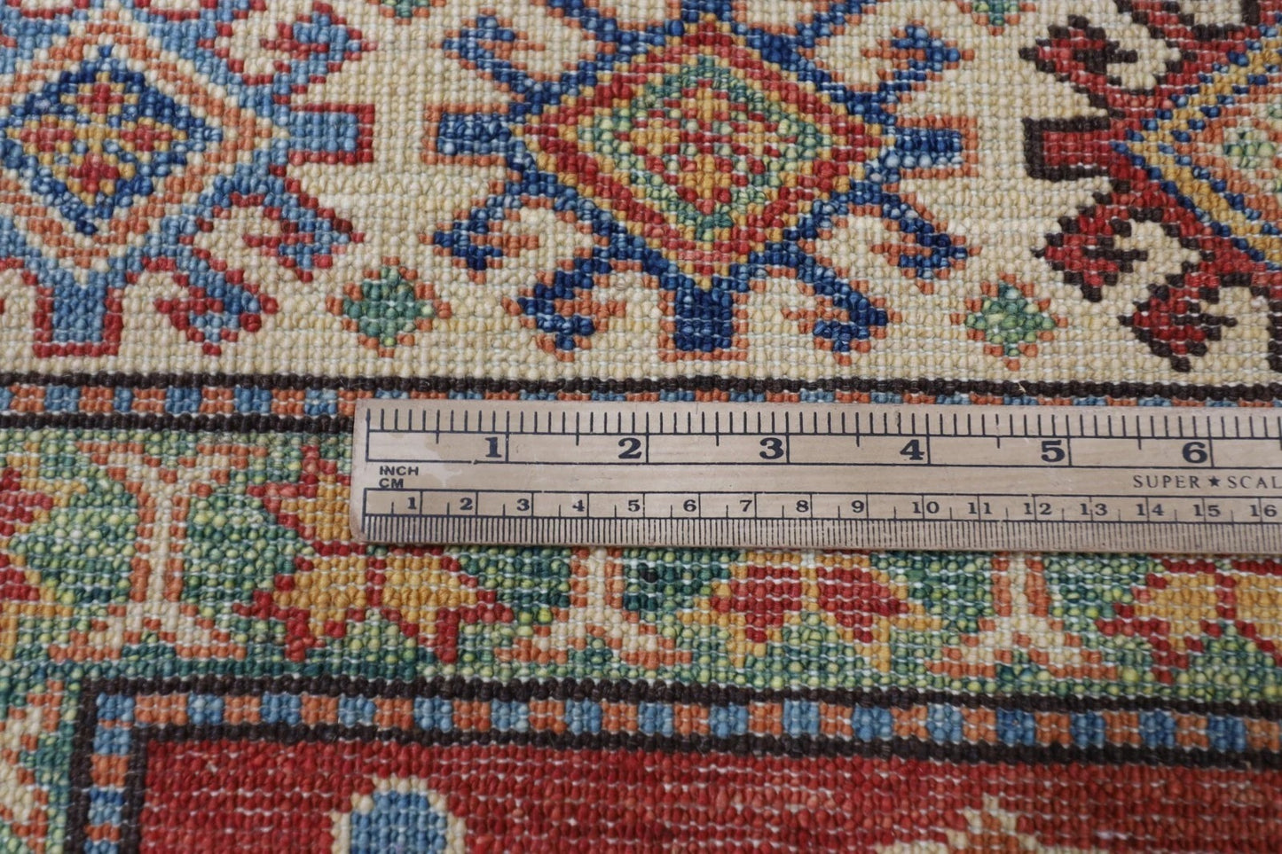 170 x 242 cm | Kazak Afghan Tribal Hand Knotted Veg Dye Wool Carpet