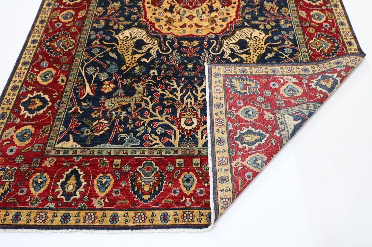 199 x 298 cm | Animal Afghan Tribal Hand Knotted Carpet