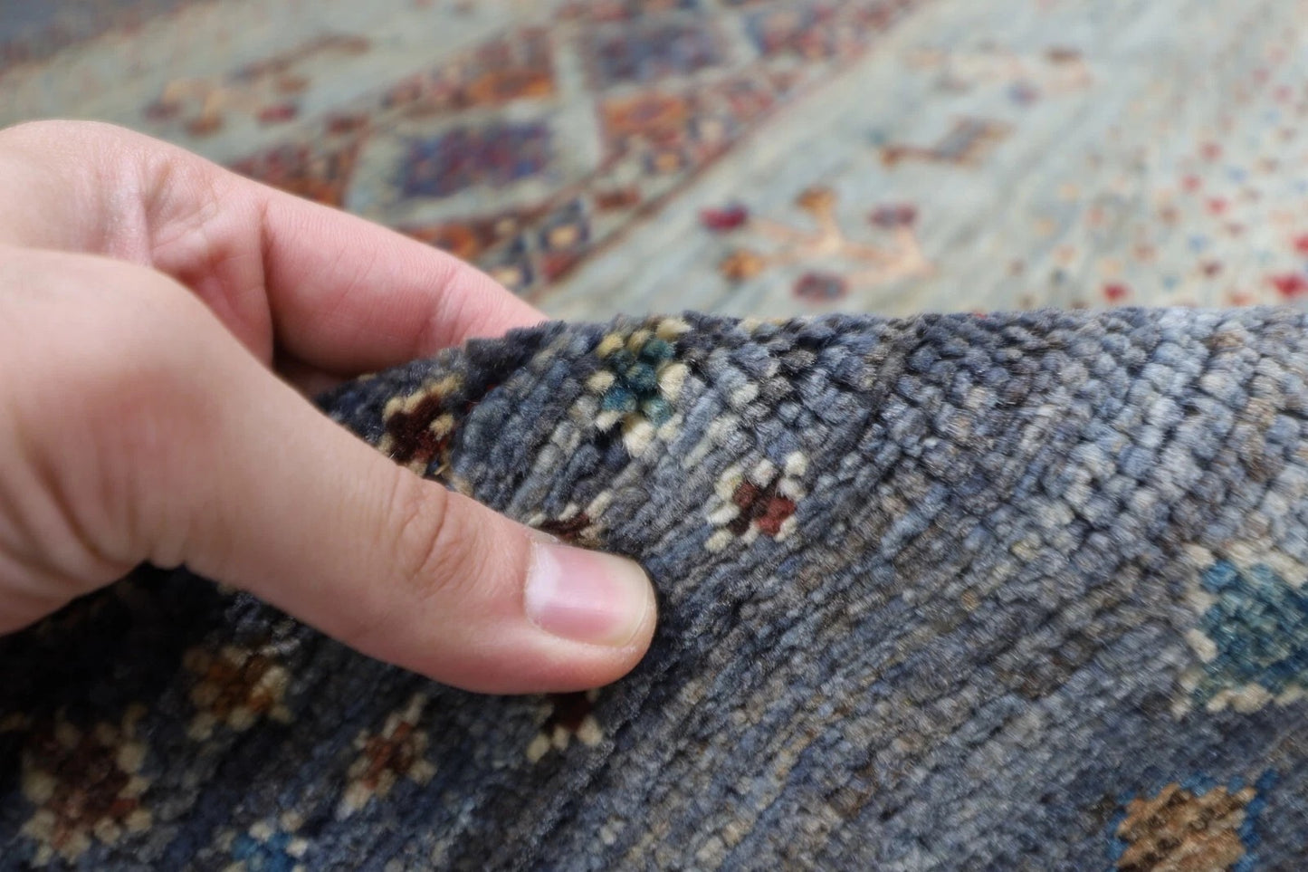 177 x 245 cm | Afghan Tribal Hand Knotted Veg Dye Wool Carpet