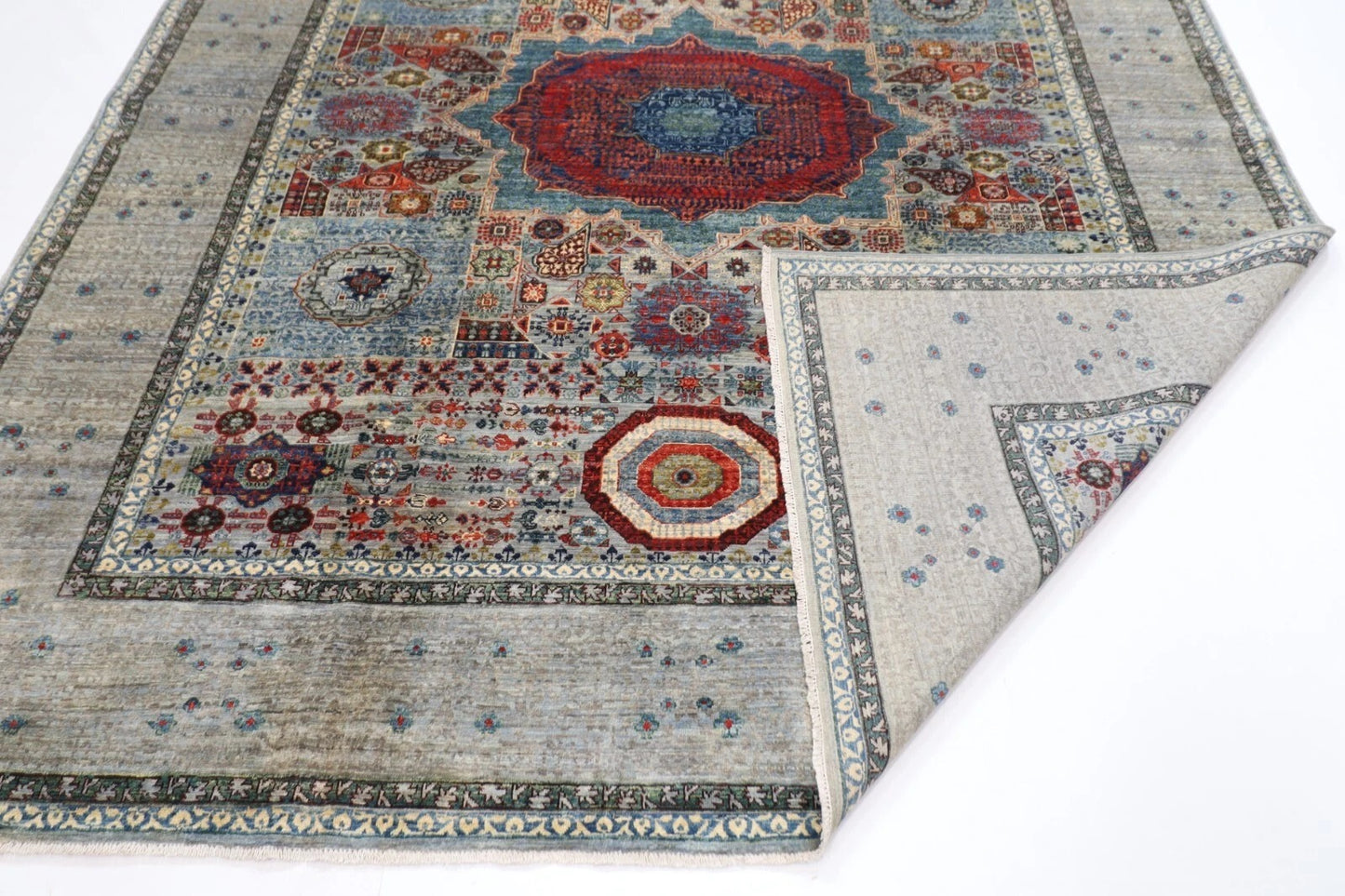 246 x 296 cm | Mamluk Afghan Tribal Hand Knotted Carpet