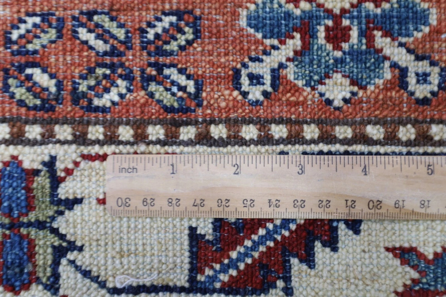 182 x 277 cm | Kazak Blue Afghan Tribal Hand Knotted Veg Dye Wool carpet