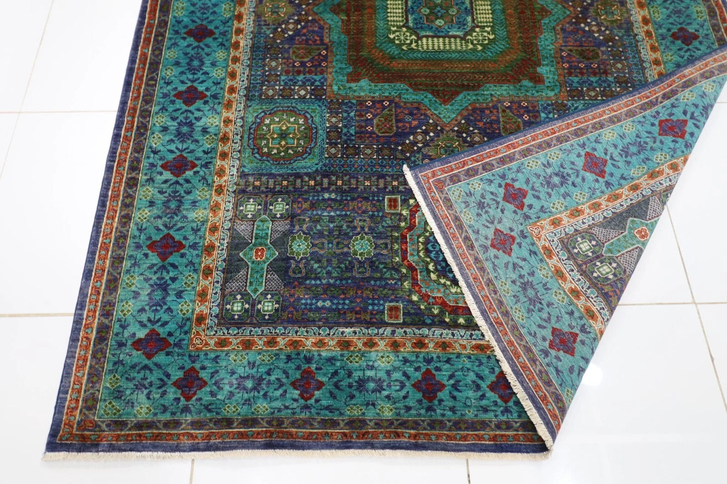 190 x 265 cm |  High Quality Mamluk Purple Afghan Tribal Hand Knotted Veg Dye Wool carpet