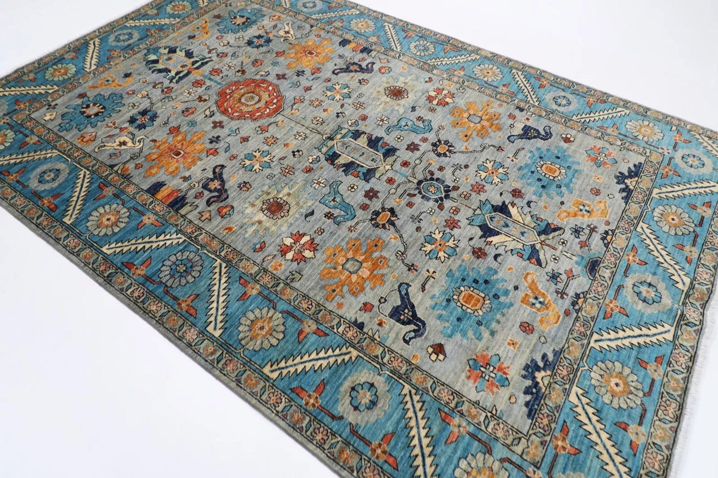 185 x 276 cm |  Bidjar Gray Afghan Tribal Hand Knotted Veg Dye Wool carpet