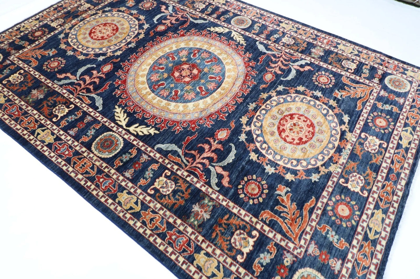 205 x 297 cm | Suzani Afghan Tribal Hand Knotted Carpet