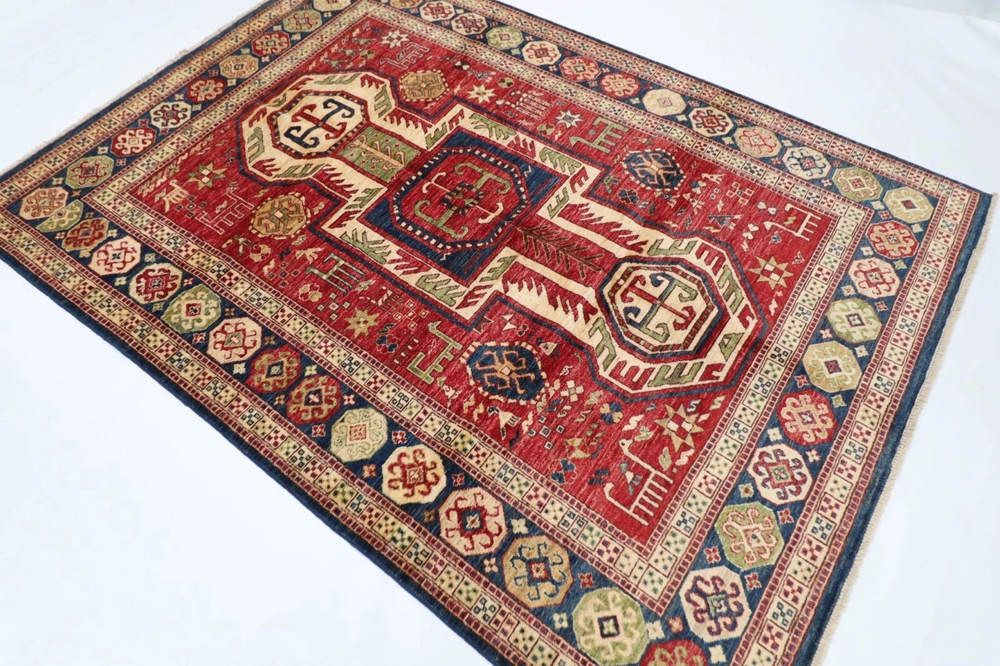 173 x 238 cm | Serapi Afghan Tribal Hand Knotted Veg Dye Wool Carpet