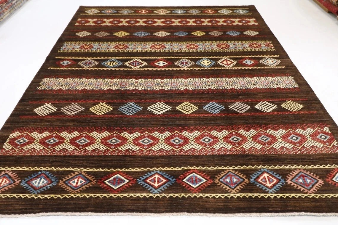 242 x 290 cm | Gabbeh Afghan Tribal Hand Knotted Carpet