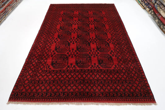 213 x 291 cm | Akja Bokhara Afghan Tribal Hand Knotted Carpet