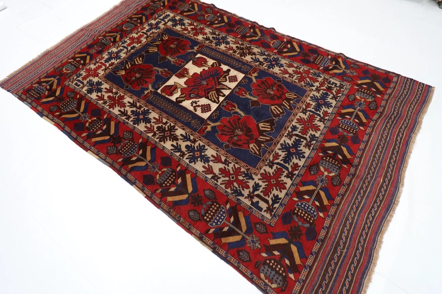 174 x 278 cm | Barjesta Flat Weaved Afghan Tribal Hand Knotted Wool Carpet kilim