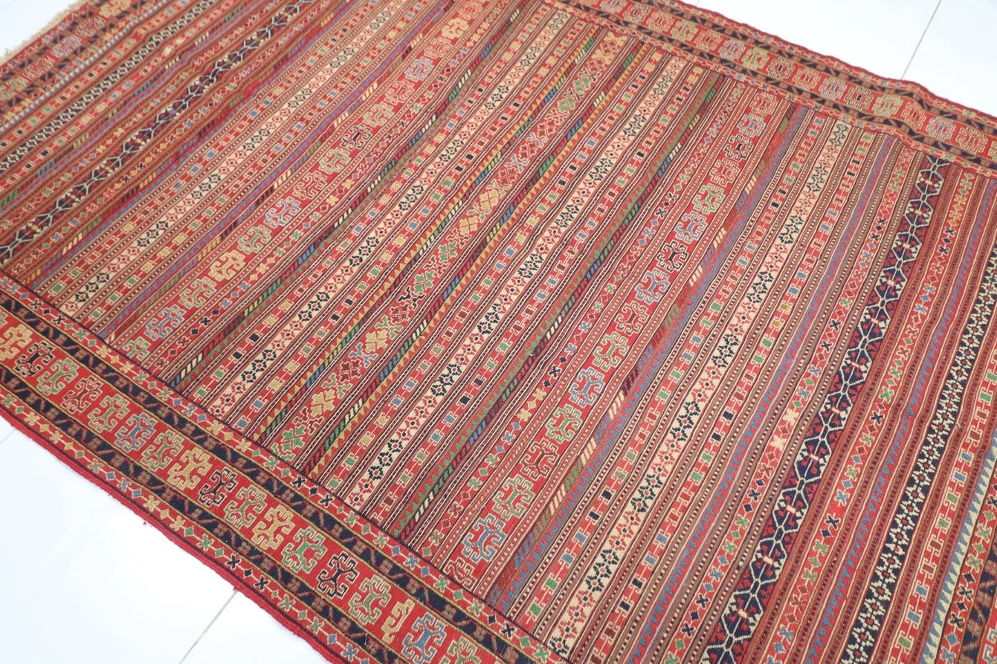 193 x 283 cm | Sumak Kilim Flat Weaved Afghan Tribal Hand Knotted Wool Kilim