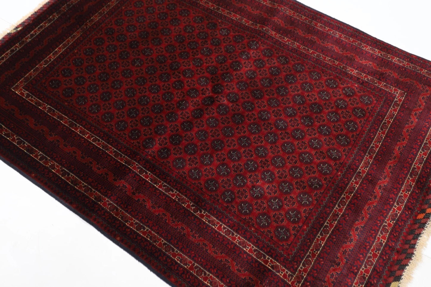 146 x 202 cm | Fine Mori Bokhara Tribal Hand Knotted Veg Dye Wool Carpet