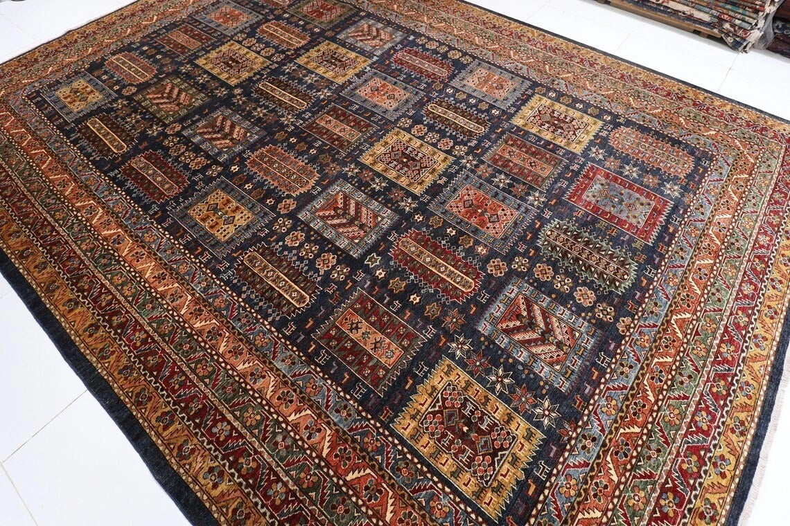 301 x 414 cm | Animal Pattern Afghan Tribal Hand Knotted Carpet