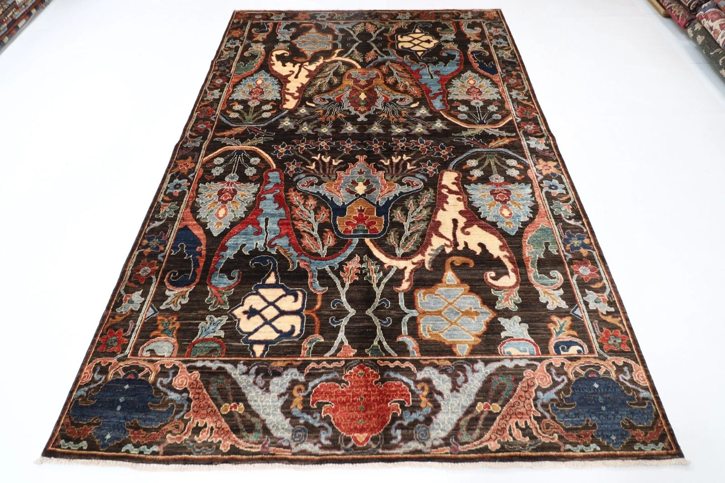 180 x 275 cm | Bidjar Dark Brown Afghan Tribal Hand Knotted Veg Dye Wool carpet