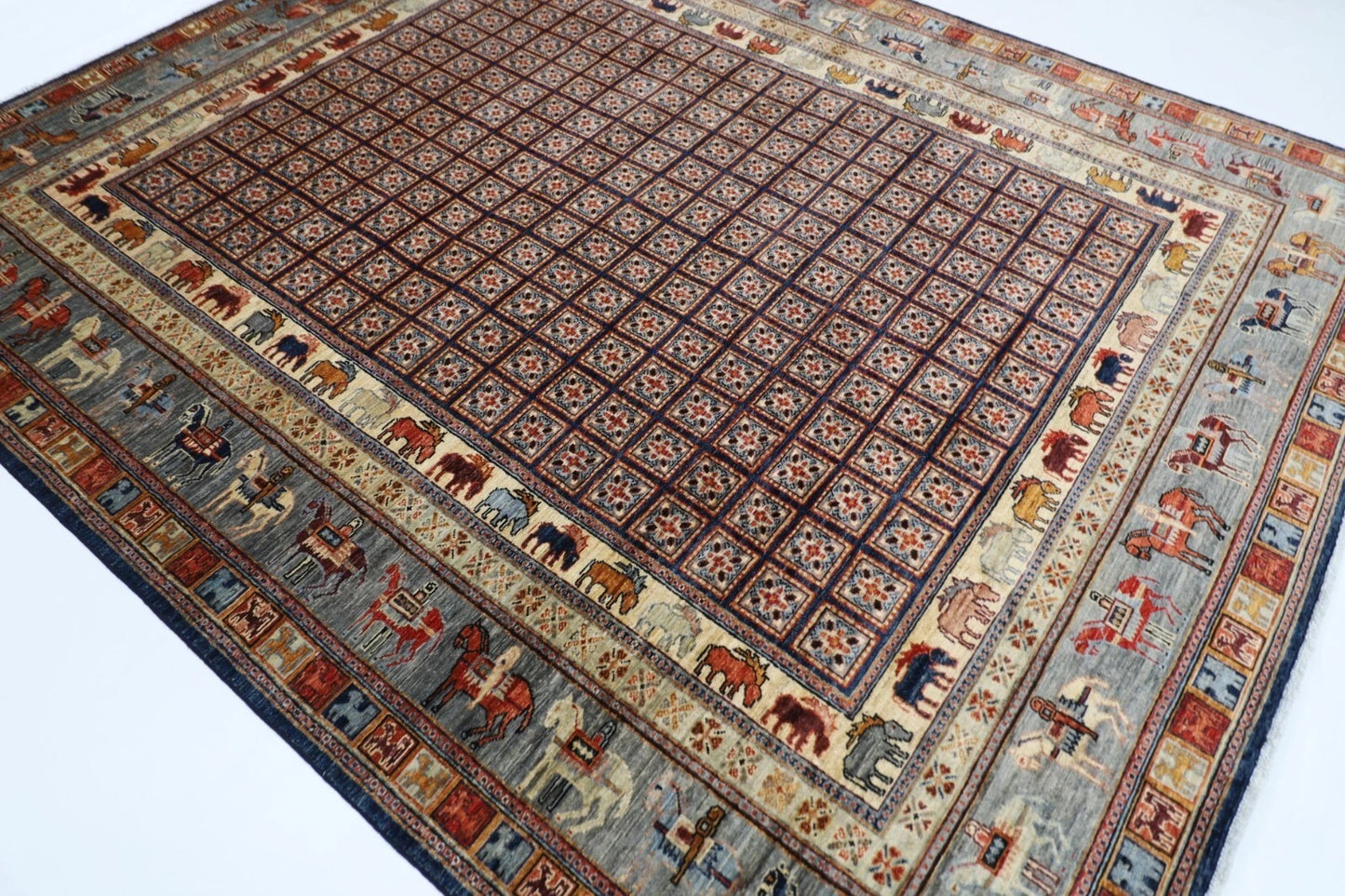 242 x 295 cm | Pazyryk Afghan Tribal Hand Knotted Carpet