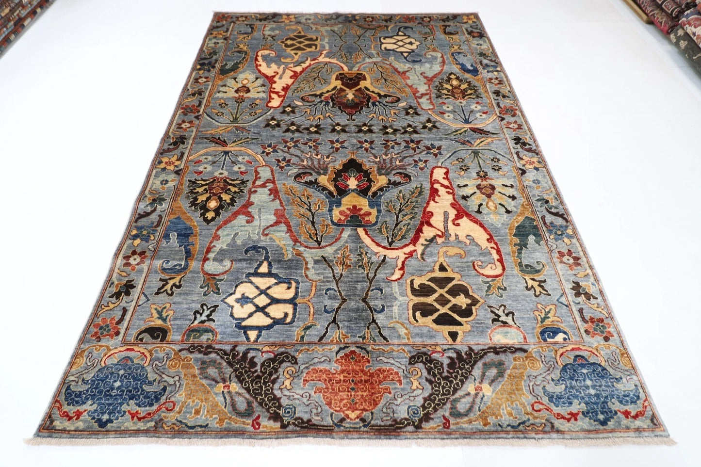 184 x 273 cm | Bidjar Gray Afghan Tribal Hand Knotted Veg Dye Wool carpet