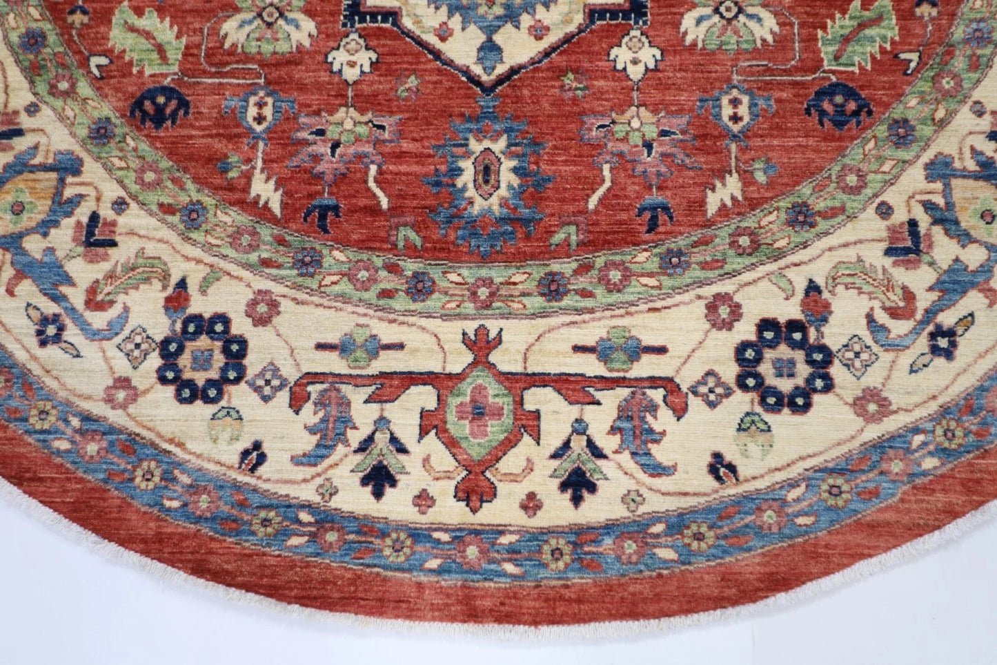 247 x 250 cm | Medallion Afghan Tribal Hand Knotted Wool Carpet