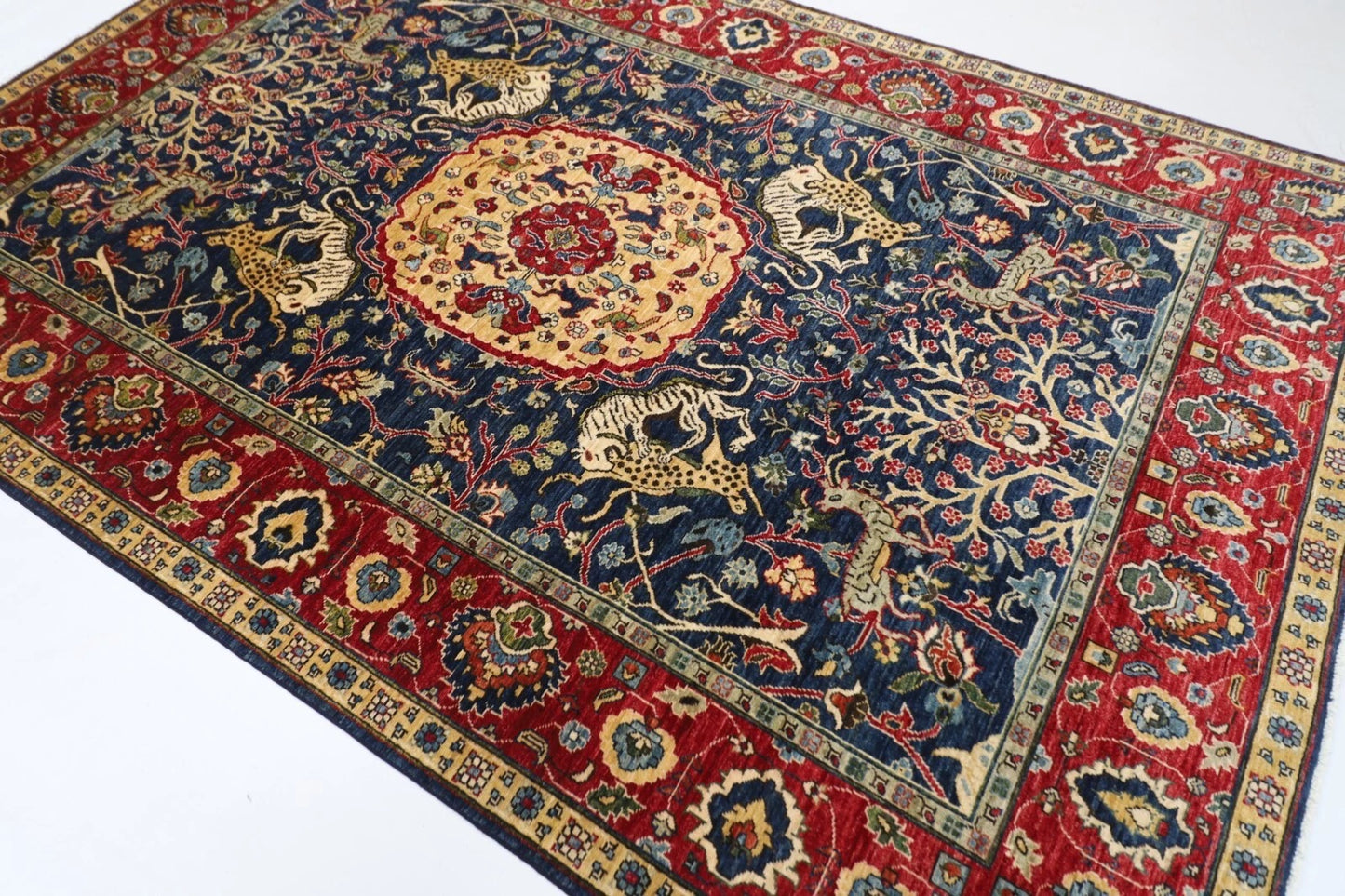 199 x 298 cm | Animal Afghan Tribal Hand Knotted Carpet