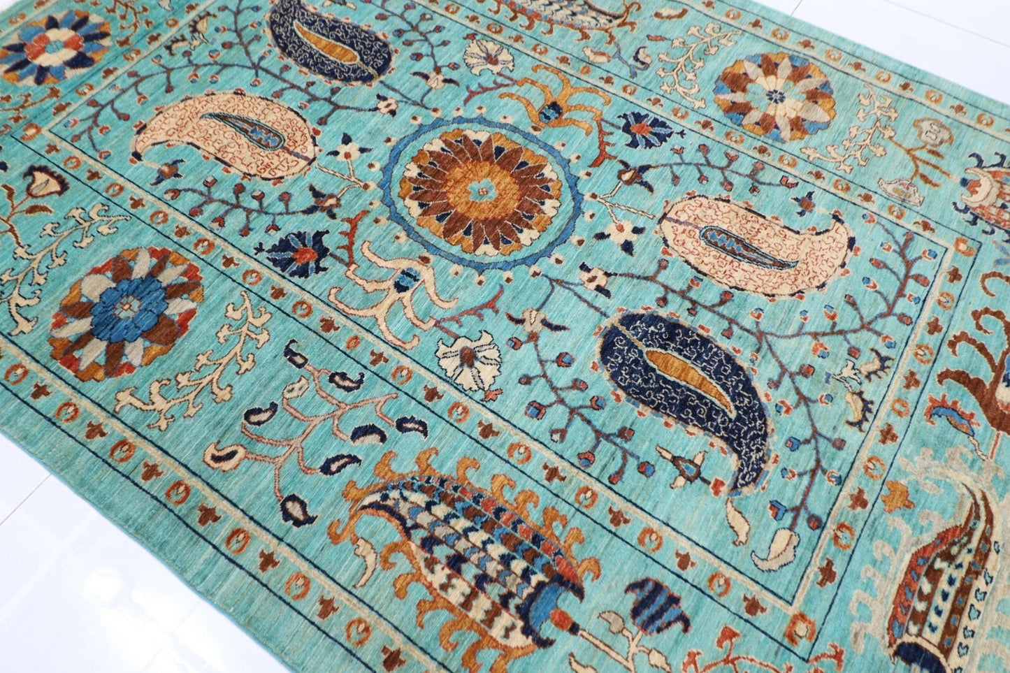182 x 272 cm |  Suzani Afghan Tribal Hand Knotted Veg Dye Wool carpet