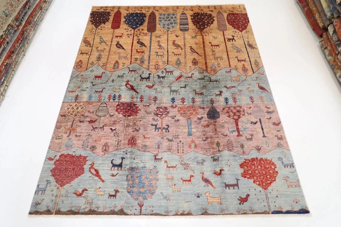 249 x 300 cm | Landscape Afghan Tribal Hand Knotted Carpet