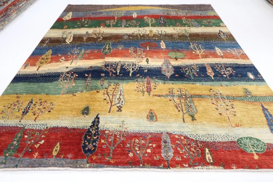 248 x 301 cm | Landscape Afghan Tribal Hand Knotted Carpet