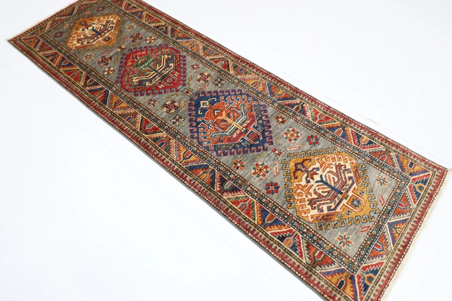 78 x 230 cm | Kazak Afghan Tribal Hand Knotted Wool Runner