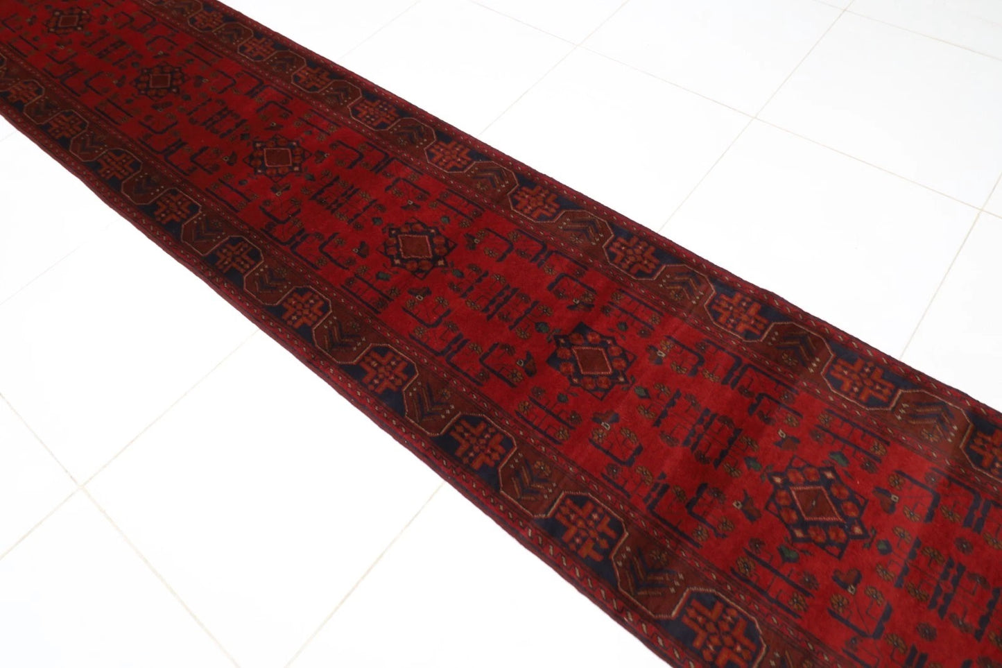 81 x 471 cm | Khal Mohammadi Afghan Tribal Hand Knotted Wool Runner