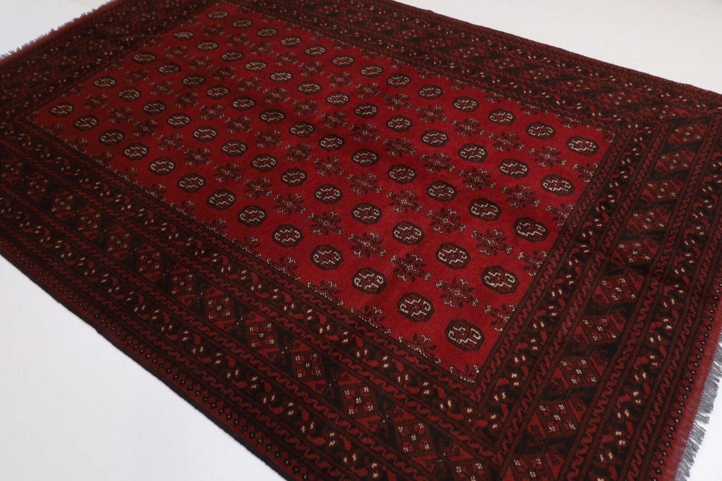 200 x 293 cm | Akja Bokhara Afghan Tribal Hand Knotted Carpet
