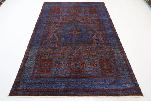 174 x 245 cm | Mamluk Afghan Tribal Hand Knotted Veg Dye Wool Carpet