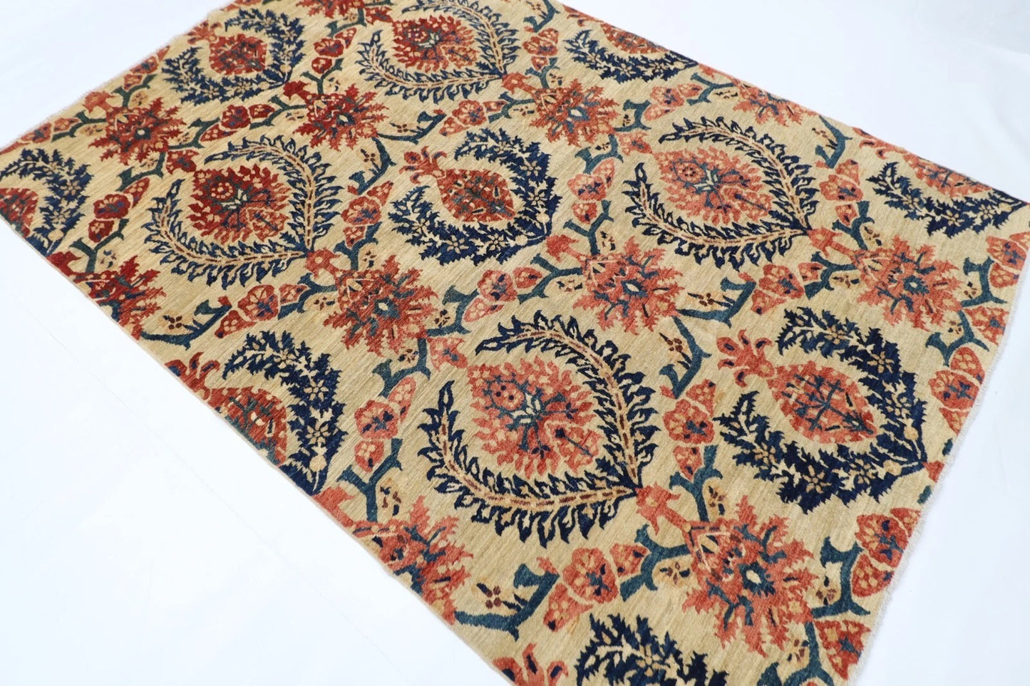 168 x 242 cm | Afghan Tribal Hand Knotted Veg Dye Wool Carpet