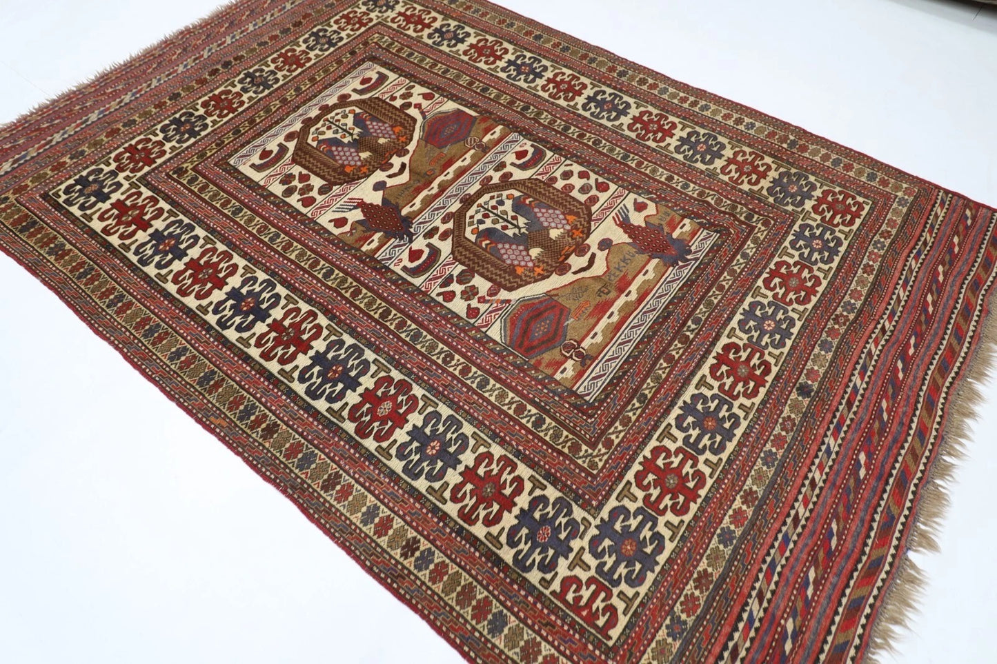 188 x 280 cm | Barjesta Flat Weaved Afghan Tribal Hand Knotted Wool Carpet kilim