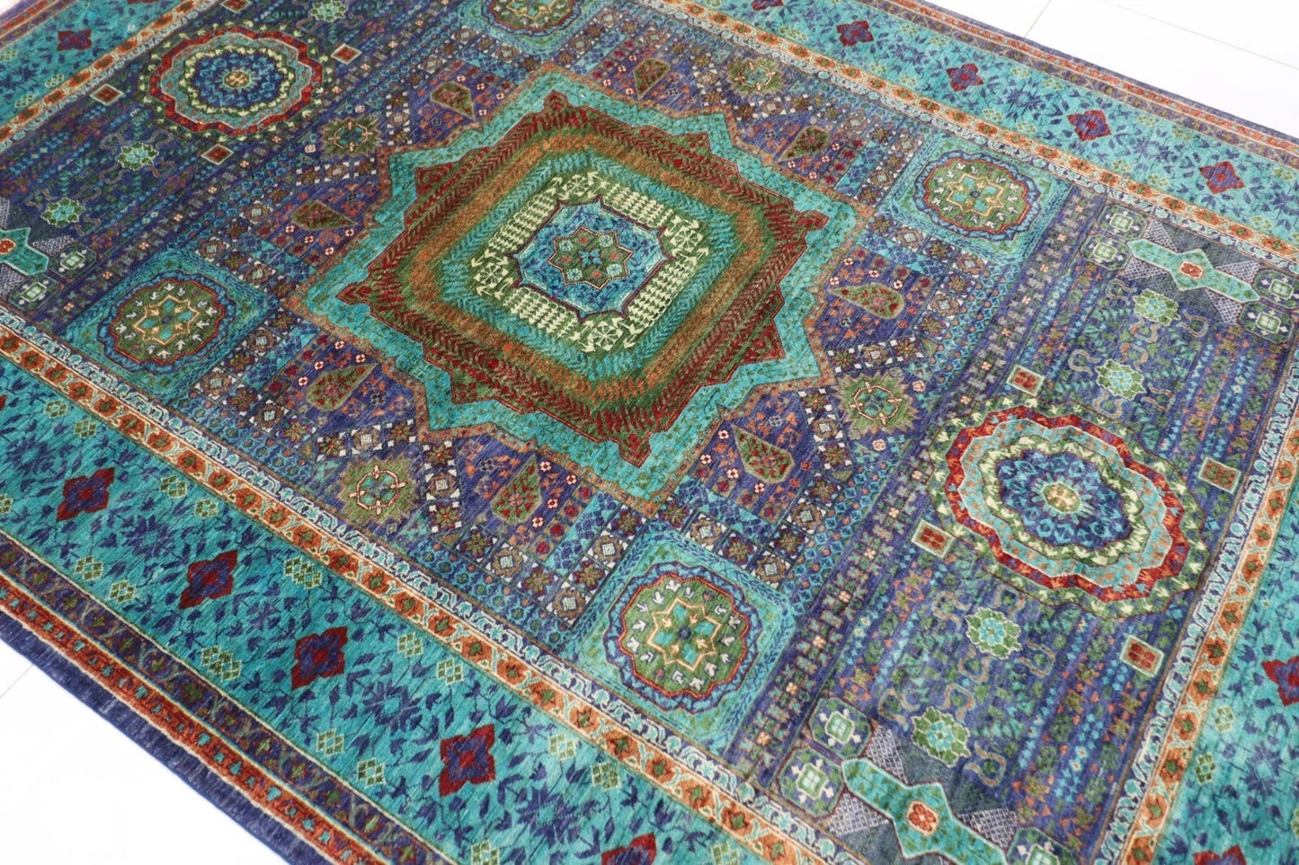 190 x 265 cm |  High Quality Mamluk Purple Afghan Tribal Hand Knotted Veg Dye Wool carpet