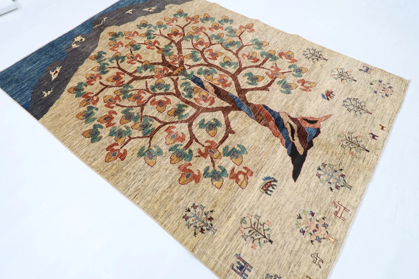 171 x 242 cm | Afghan Tribal Hand Knotted Veg Dye Wool Carpet