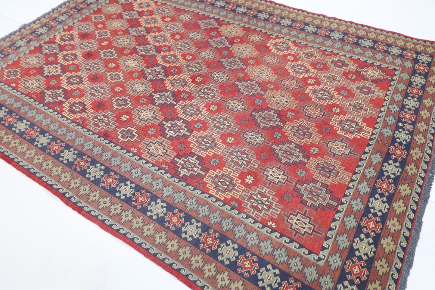 204 x 279 cm | Sumak Afghan Tribal Hand Knotted Kilim
