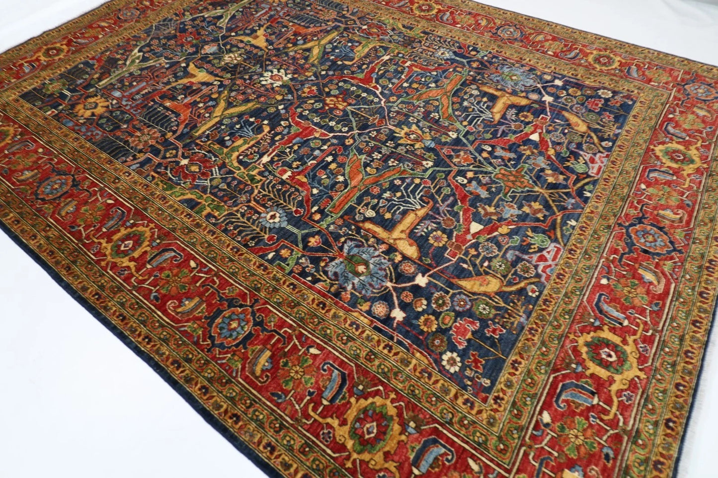 270 x 361 cm | Bidjar Navy Afghan Tribal Hand Knotted Carpet