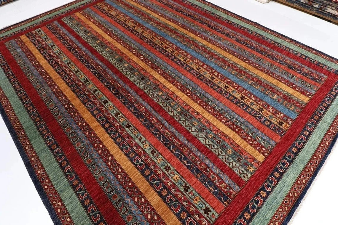 273 x 344 cm | Shawl Afghan Tribal Hand Knotted Carpet