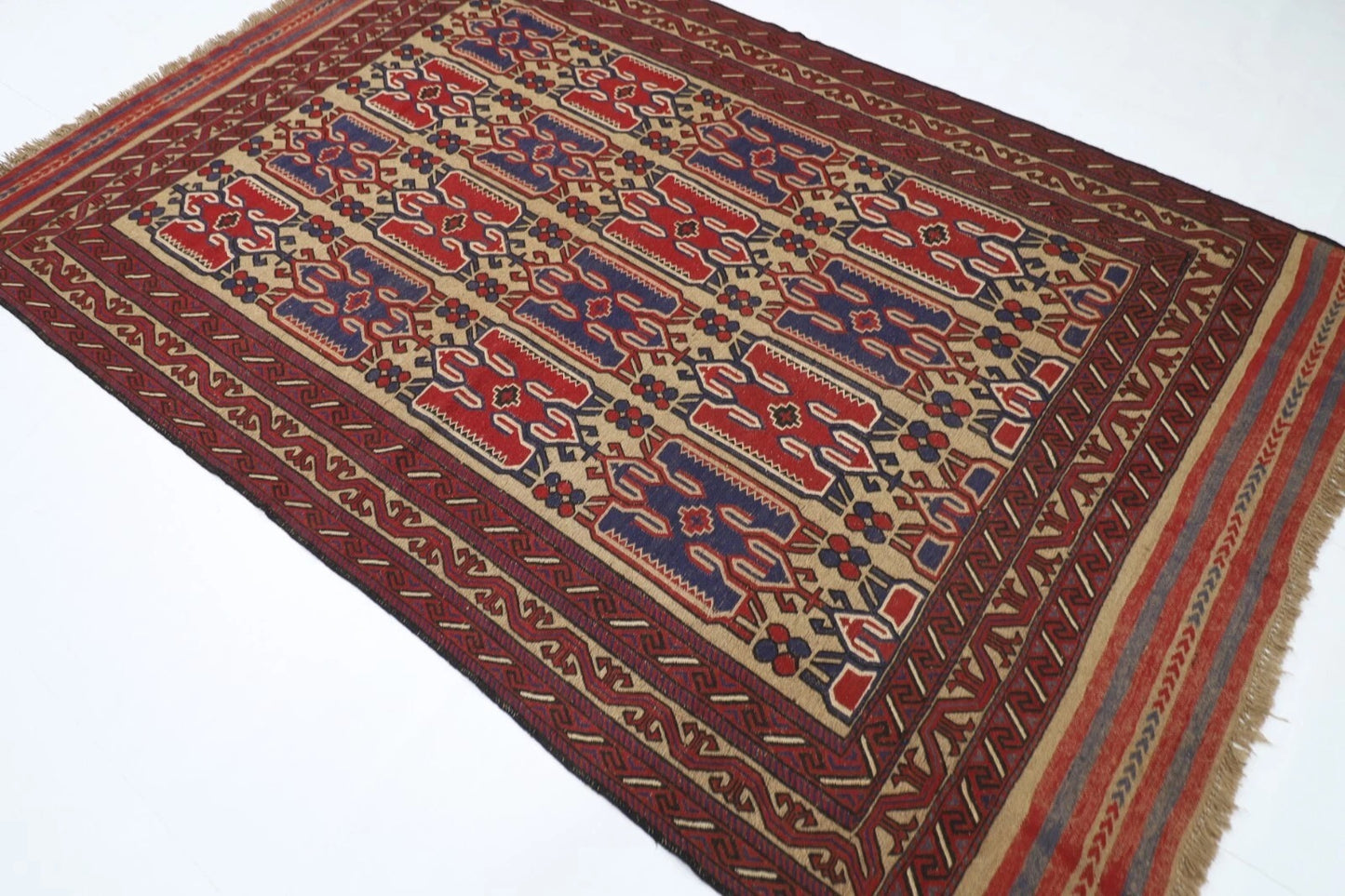 185 x 284 cm | Barjesta Flat Weaved Afghan Tribal Hand Knotted Wool Carpet kilim